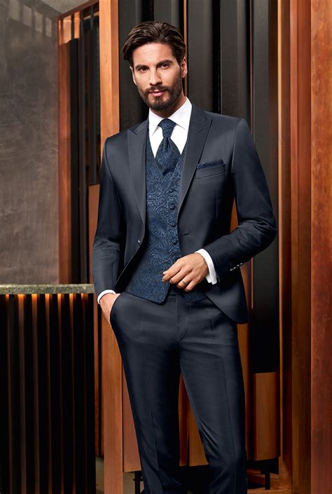 wedding suits dark blue